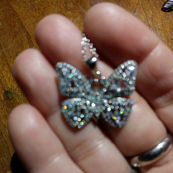 Nwot sterling silver CZ butterfly set marked 925 - Picture 9 of 11